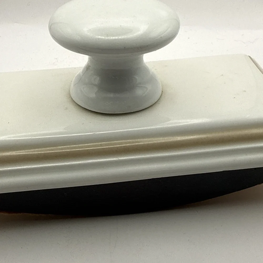 Vintage Porcelain Rocker Ink Blotter Desk Accessory